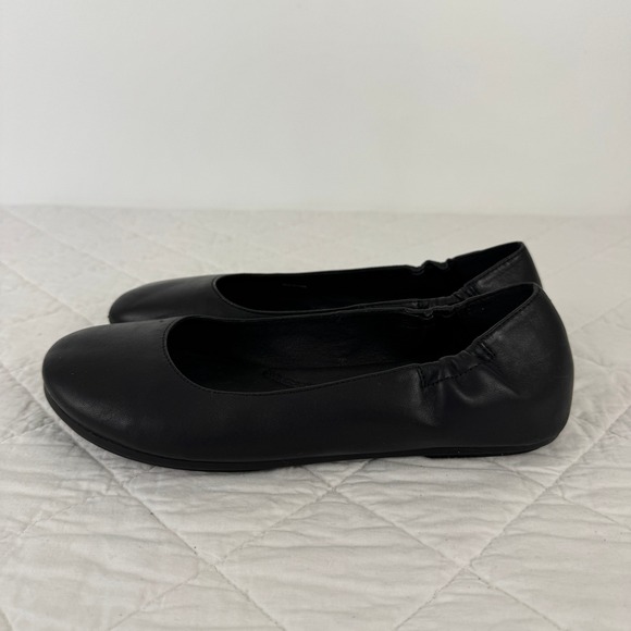 Eileen Fisher Fosse Leather Ballet Flats Black Slip On Round Toe Women Size 7.5 - Picture 8 of 11
